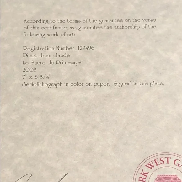 Jean-Claude Picot “Le Sacre du Printemps” Seriolithograph New Print - Picture 2 of 11